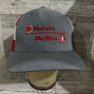 Manheim Dallas gray trucker American flag baseball cap hat